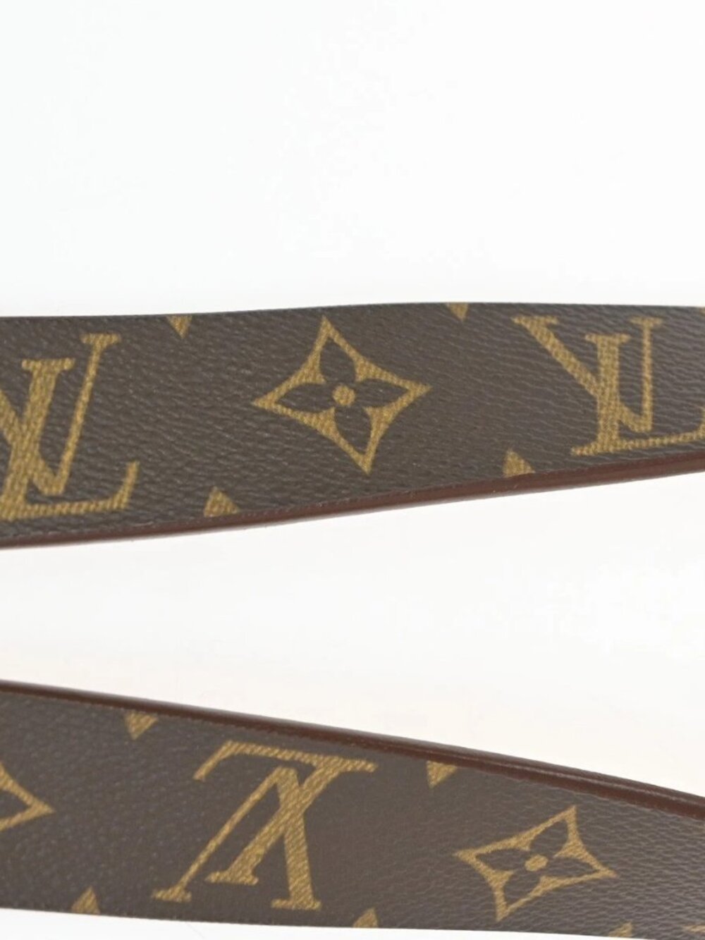 LOUIS VUITTON Santure Carre Belt Monogram Leather Brown SHW France - Picture 14 of 15